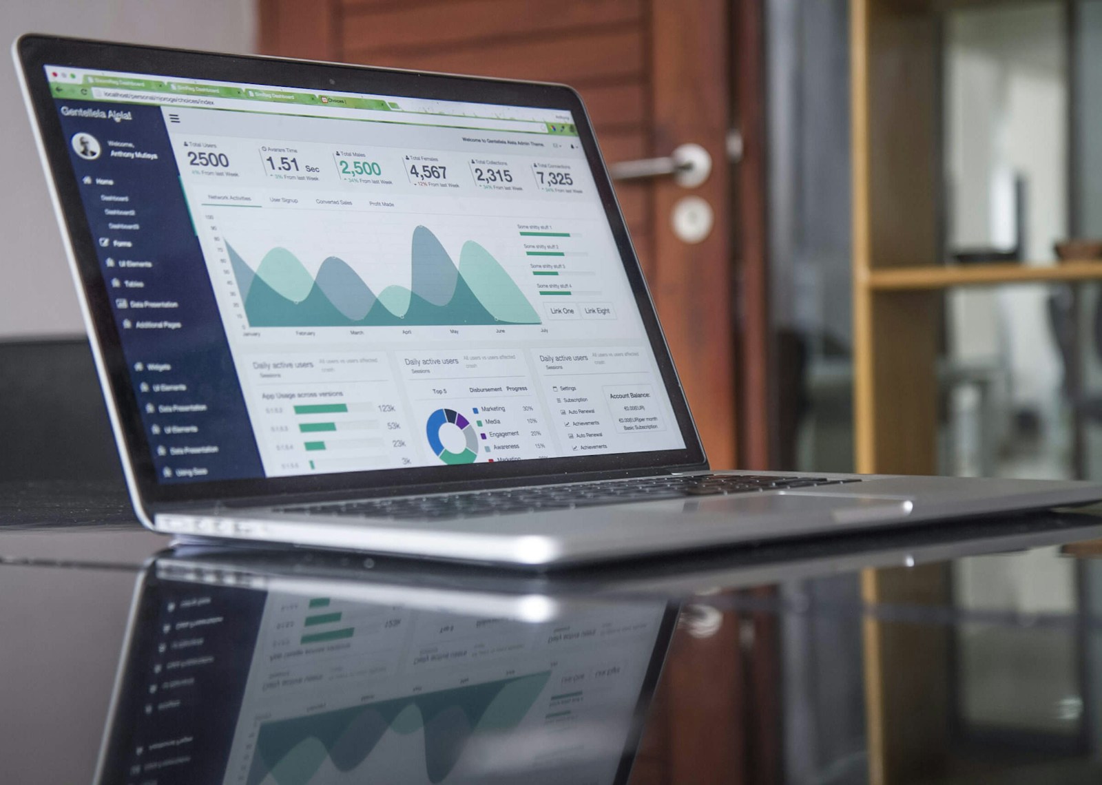 Generic charts on a laptop, used as editorial imagery